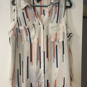 Sleeveless Striped Women's Top - Multicolor